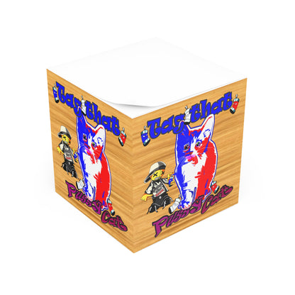 tag that - note cube (butterscotch wood finish)
