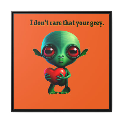 I don't care that your grey - framed canvas art (orange)