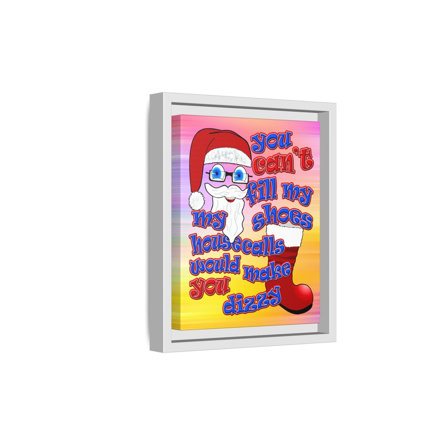 santa's shoes - framed canvas art (color blur)