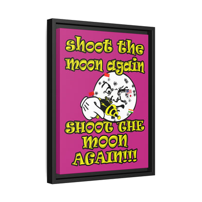 shoot the moon again - framed canvas art (pink)
