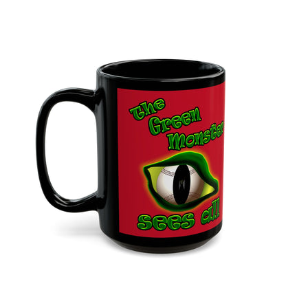 green monster - Black Mug (dark red)