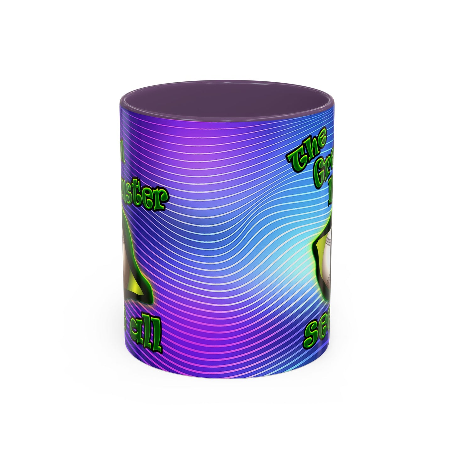 green monster - Accent Mug (purple wave)