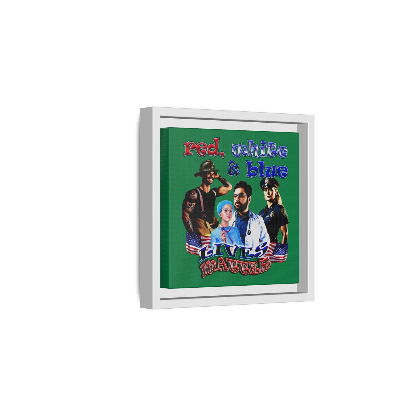 rw&b lives matter - framed canvas art (dark green)
