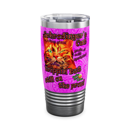 schrodinger's cat - Ringneck Tumbler, 20oz (pink swirl)