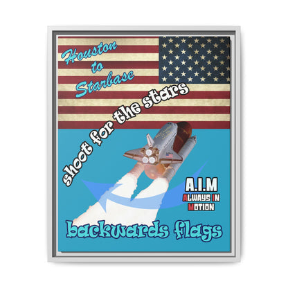 shoot for the stars - framed canvas art (turquoise)