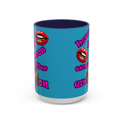 hoes b4 bros - Accent Mug (turquoise)