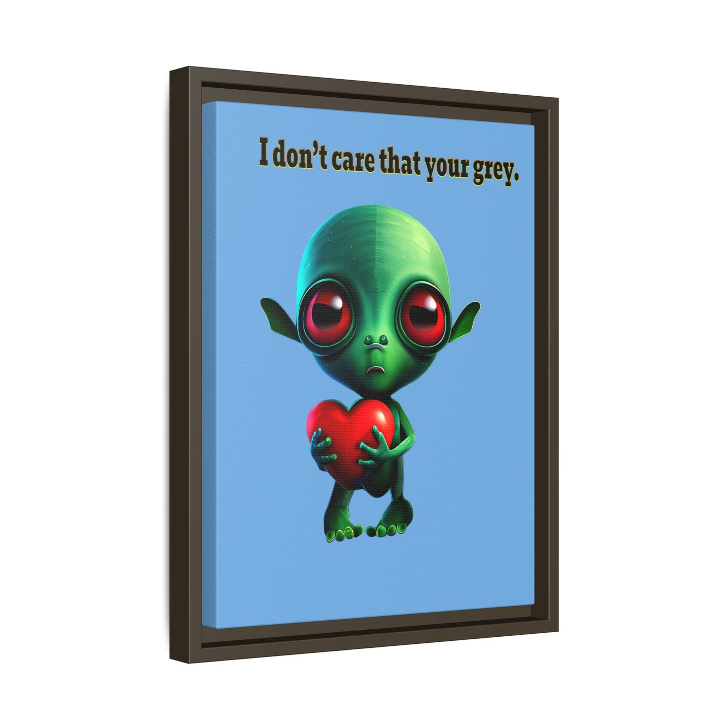 I don't care that your grey - framed canvas art (light blue)