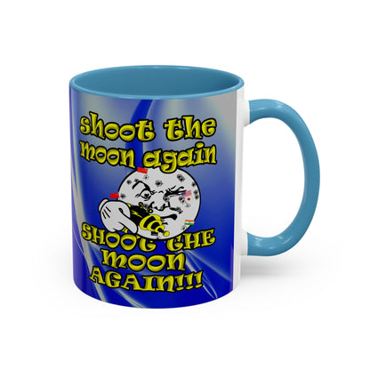 shoot the moon again - Accent Mug (blue-white wave)
