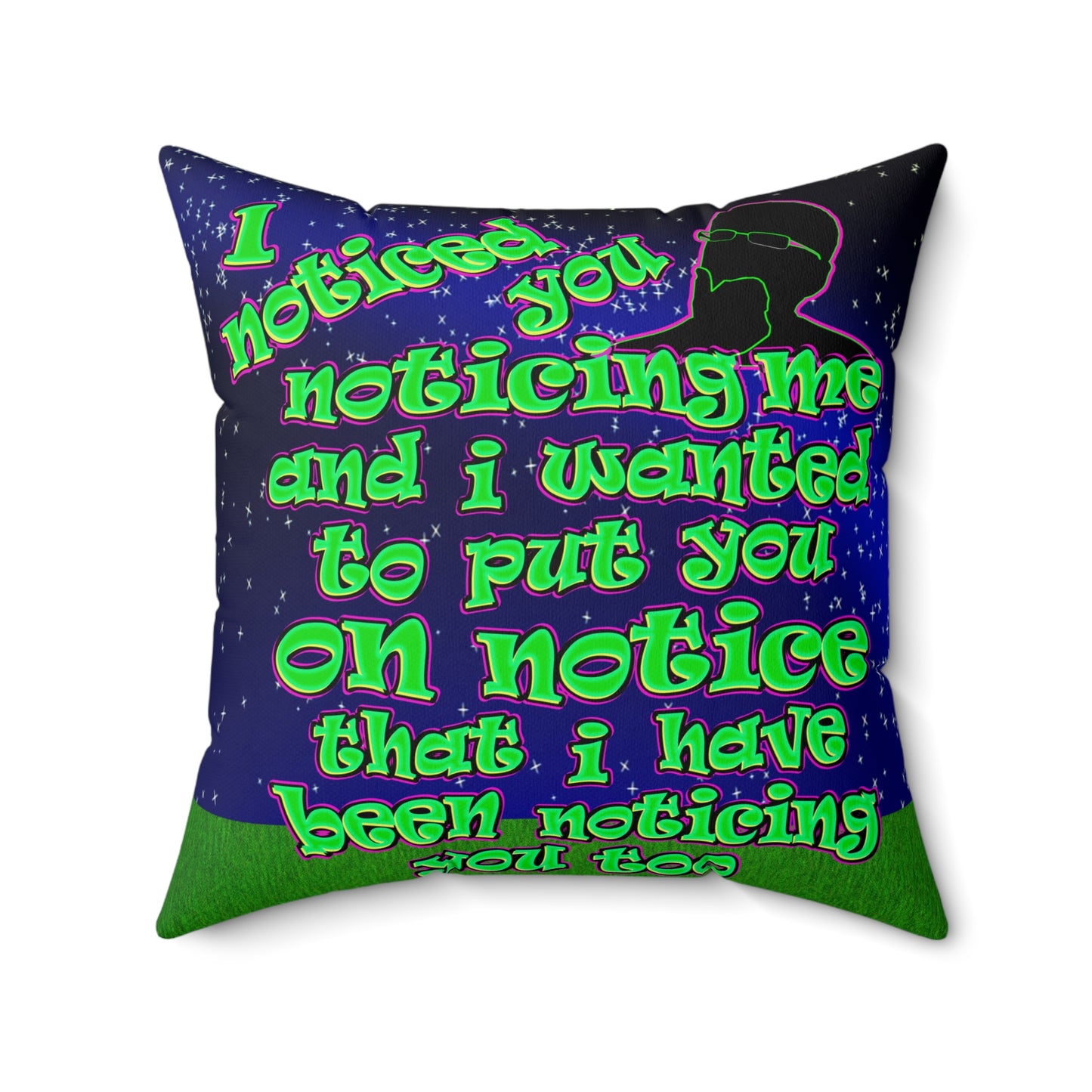noticed you noticing - Faux Suede Square Pillow - ('snoops' background)