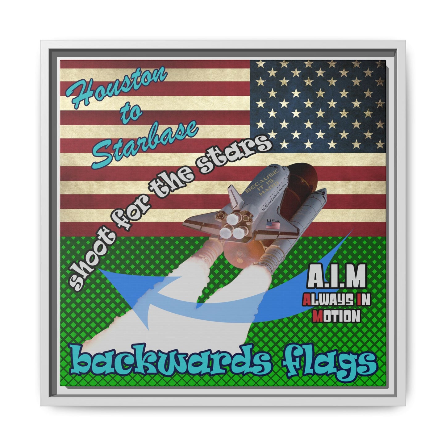 shoot for the stars - framed canvas art (logo green)