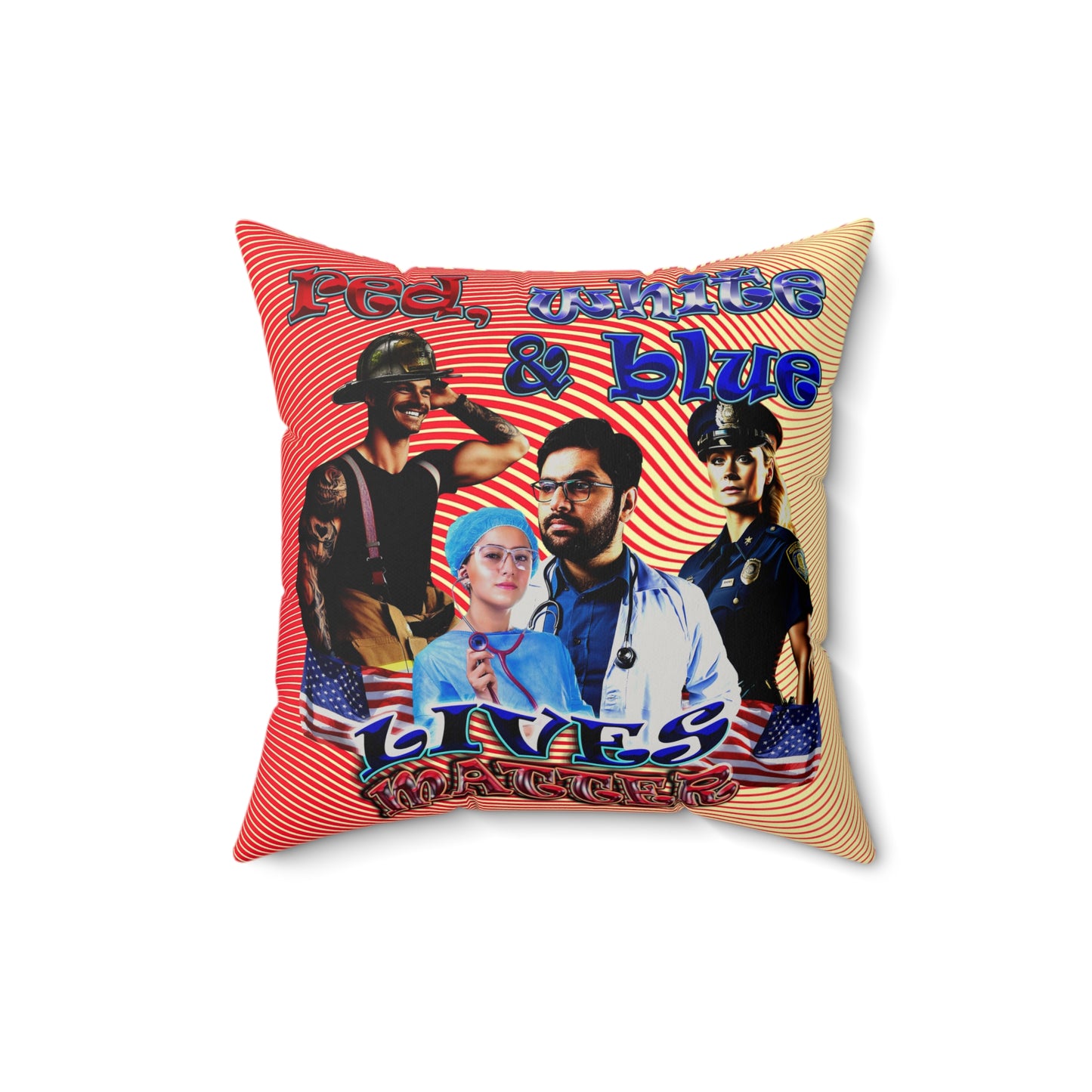 rw&b lives matter - Faux Suede Square Pillow - (yellow-orange wave)