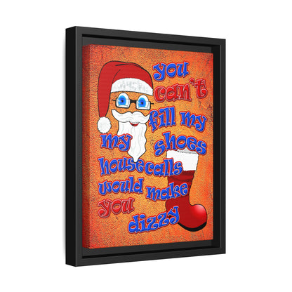 santa's shoes - framed canvas art (burnt orange)