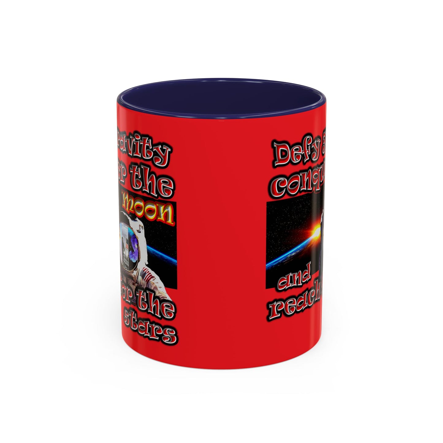 defy conquer reach - Accent Mug (red)