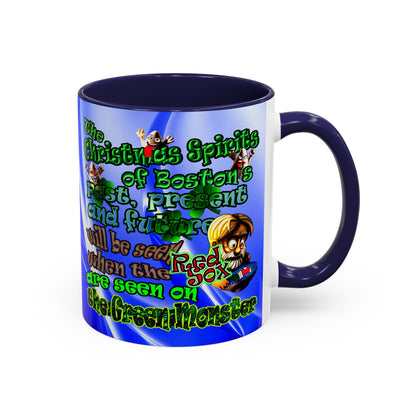 christmas spirits of boston - Accent Mug (blue-white wave)