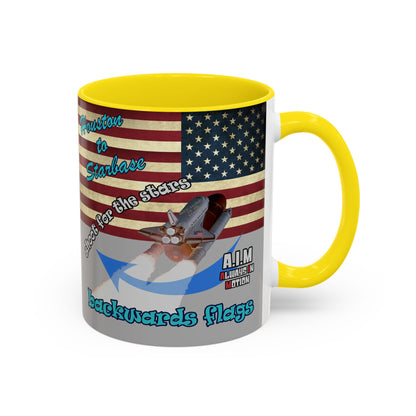 shoot for the stars - Accent Mug (light grey)