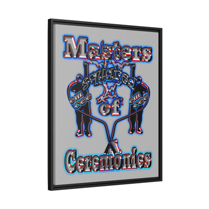 em cee squared - framed canvas art (light grey)