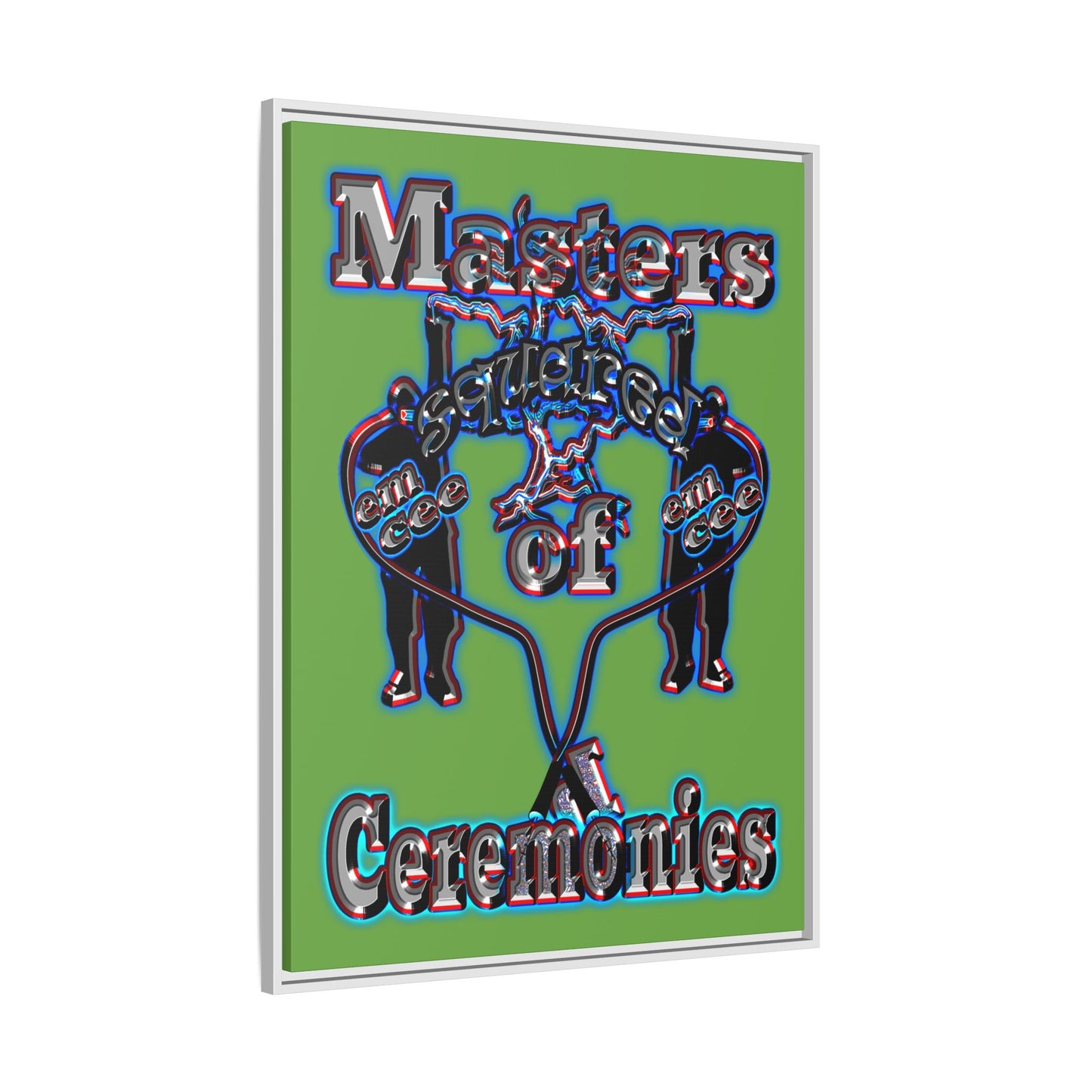 em cee squared - framed canvas art (green)