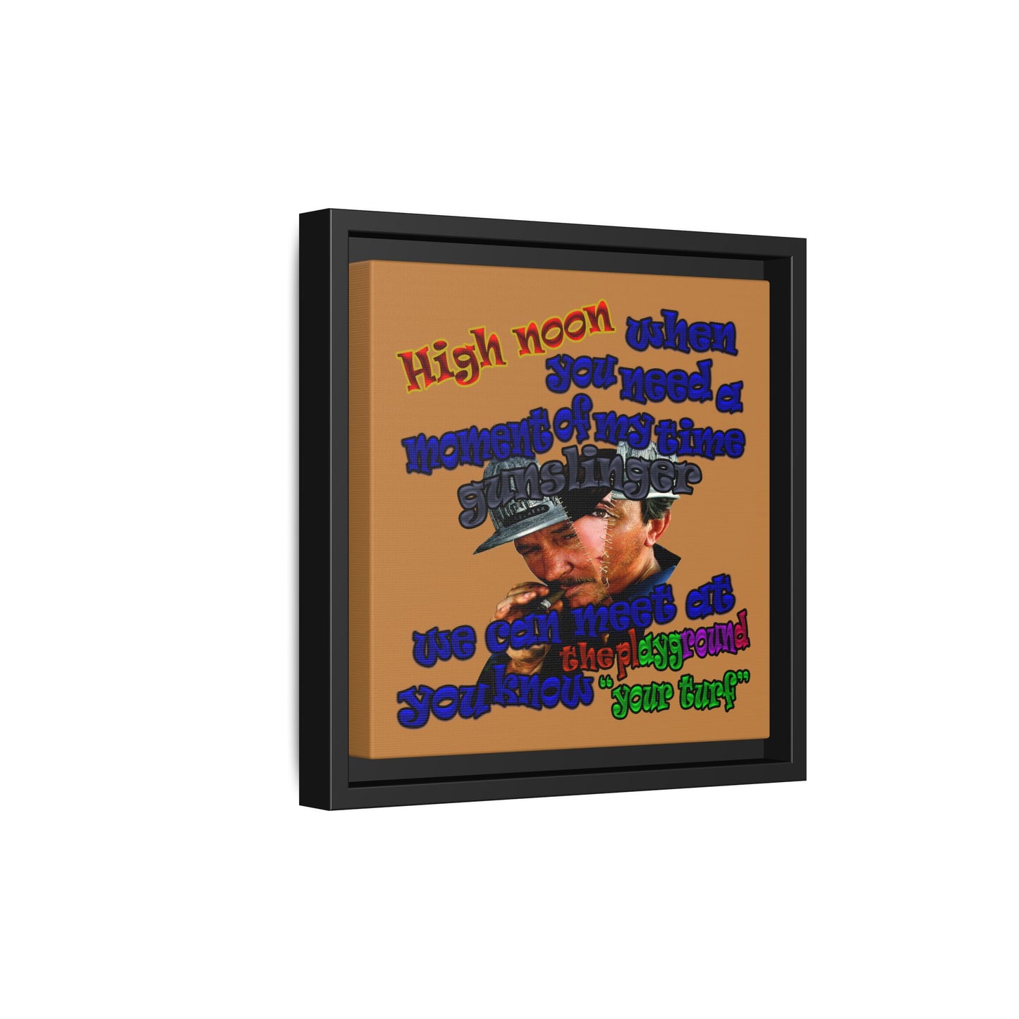 high noon - framed canvas art (light brown)