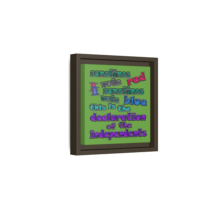 declaration of the independents - framed canvas art (green)
