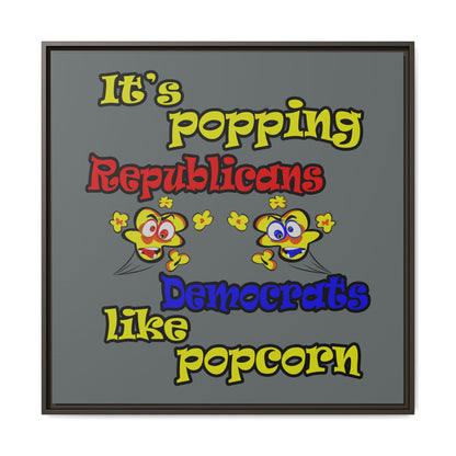 popping like popcorn - framed canvas art (dark grey)