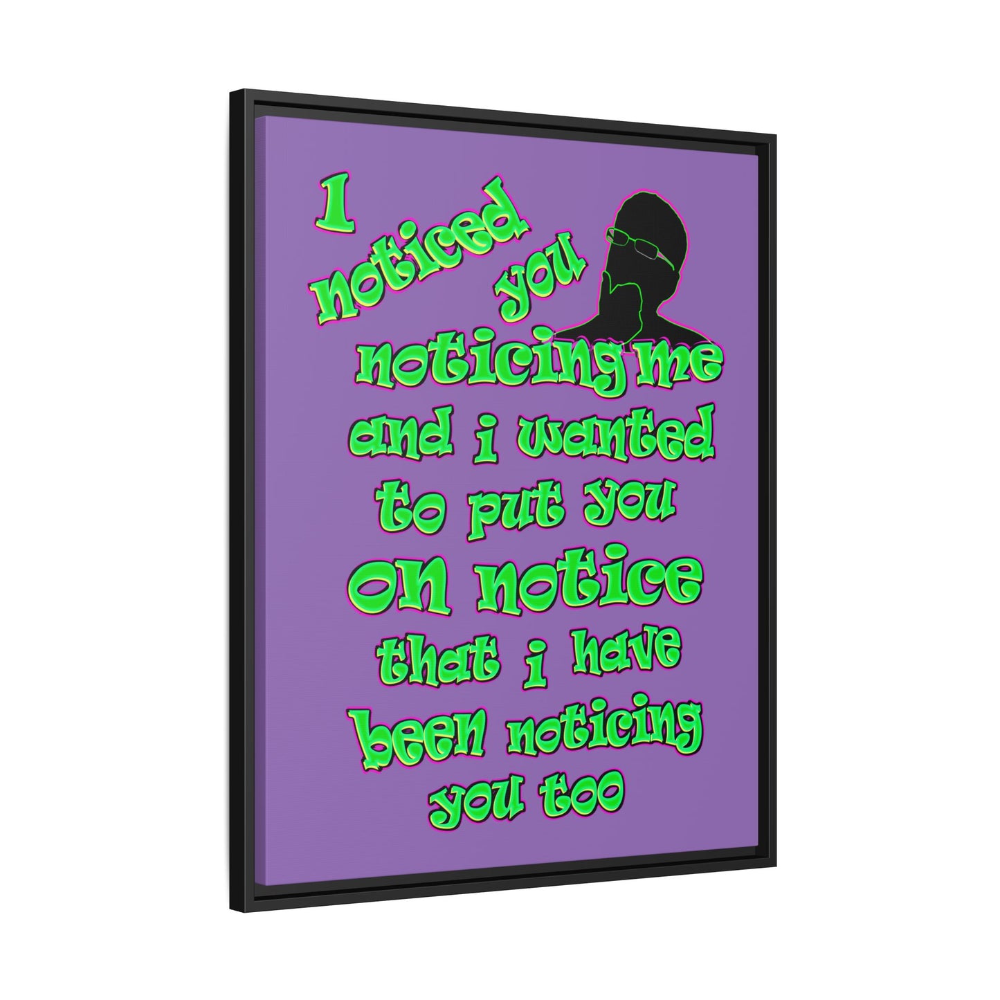 noticed you noticing - framed canvas art (light purple)