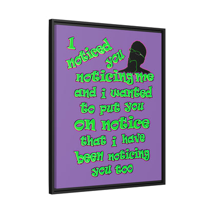 noticed you noticing - framed canvas art (light purple)