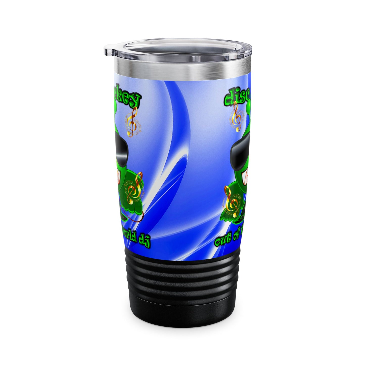 disc jockey - Ringneck Tumbler, 20oz (blue-white wave)