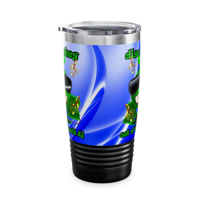 disc jockey - Ringneck Tumbler, 20oz (blue-white wave)