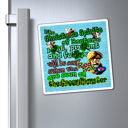 christmas spirits of boston - Magnets - (faded blue)