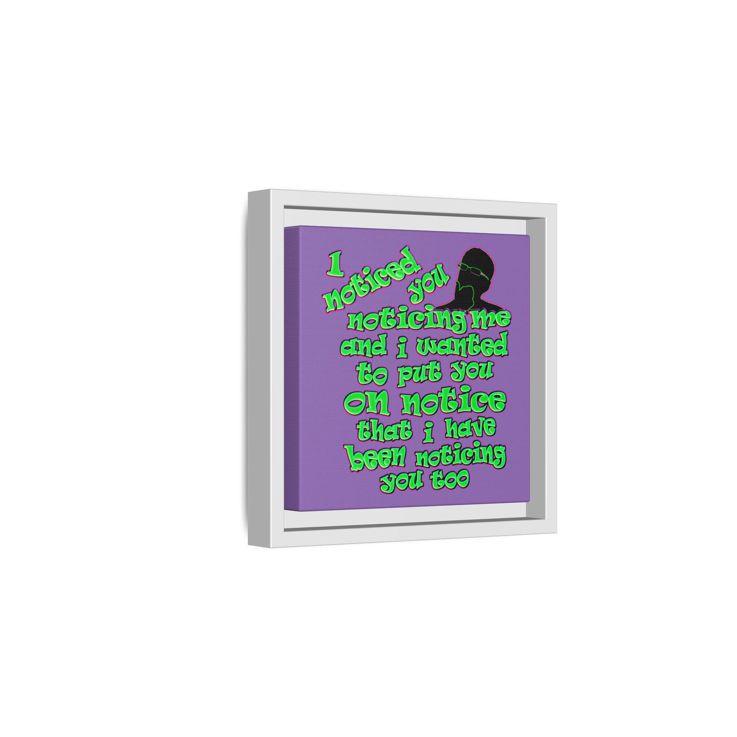noticed you noticing - framed canvas art (light purple)
