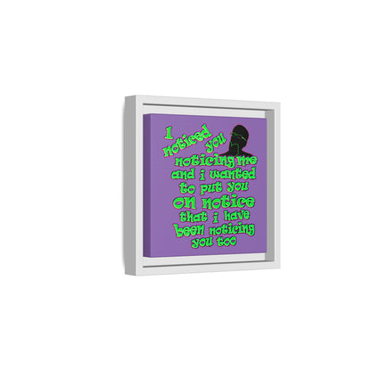 noticed you noticing - framed canvas art (light purple)