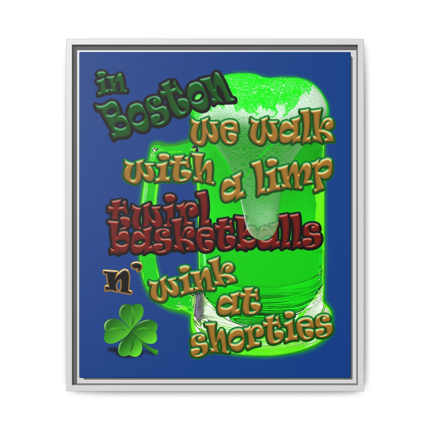 celtics logo - framed canvas art (dark blue)