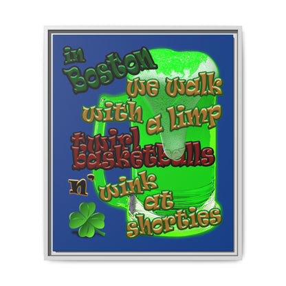 celtics logo - framed canvas art (dark blue)
