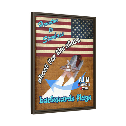 shoot for the stars - framed canvas art (brown papyrus)