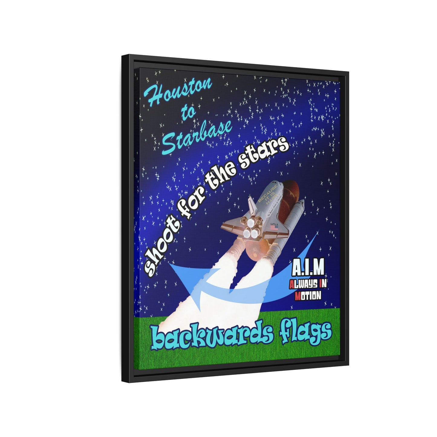 shoot for the stars - framed canvas art ('snoops' background)