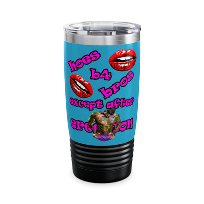 hoes b4 bros - Ringneck Tumbler, 20oz (turquoise)