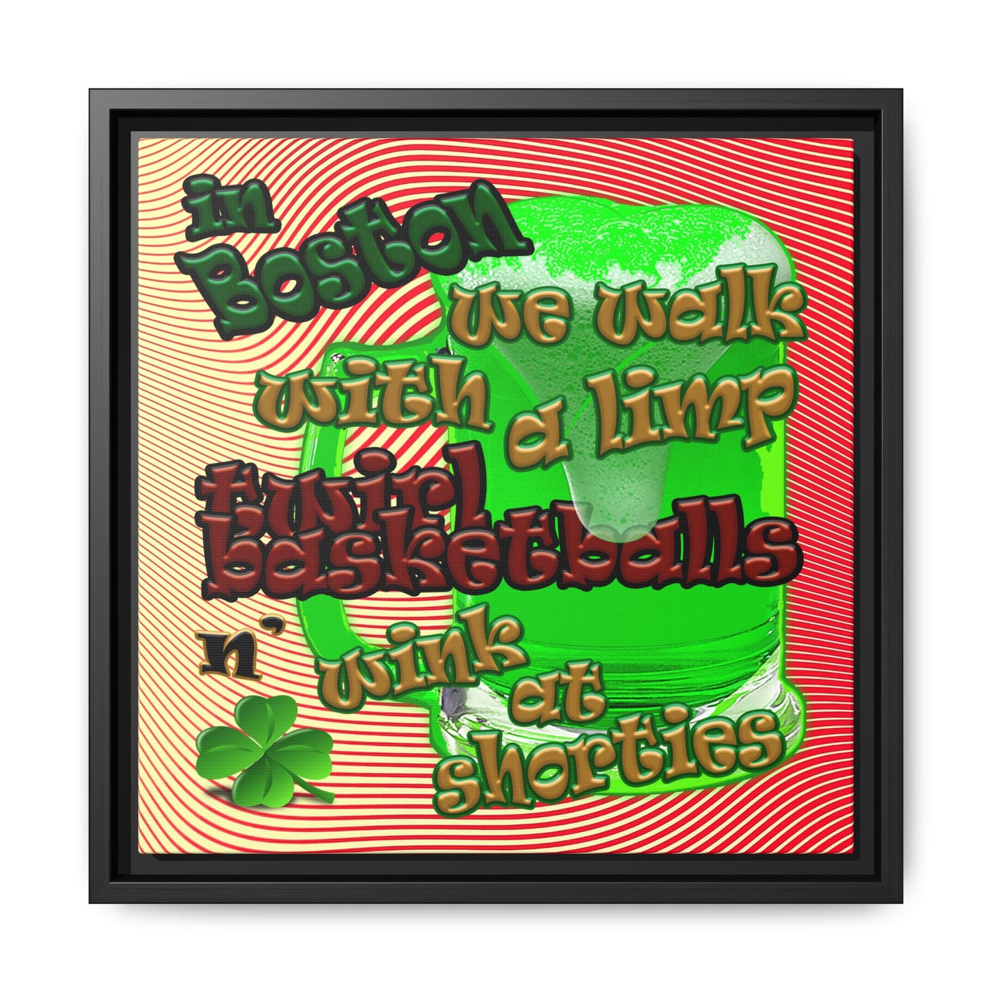 celtics logo - framed canvas art (yellow-orange wave)
