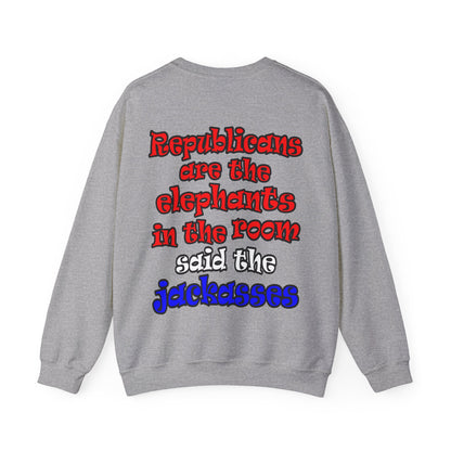 donkeys and elephants - Unisex Heavy Blend™ Crewneck Sweatshirt