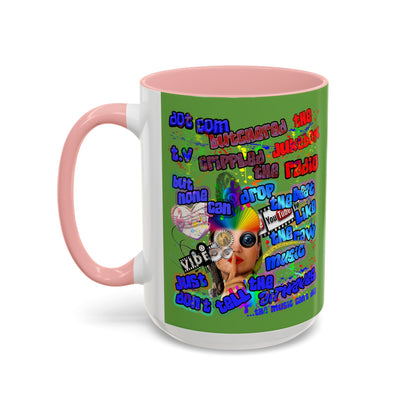drop the beat - Accent Mug (green)