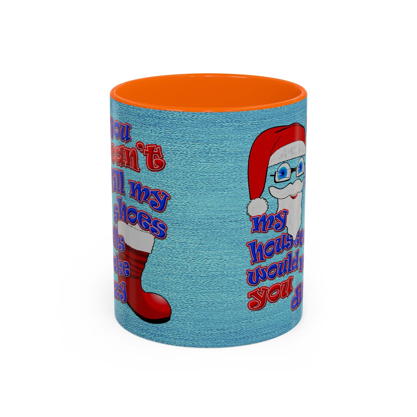 santa's shoes - Accent Mug (faded dark blue)