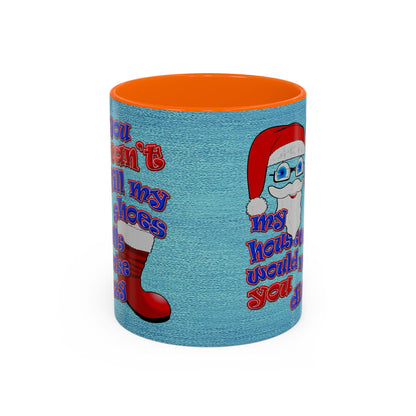 santa's shoes - Accent Mug (faded dark blue)