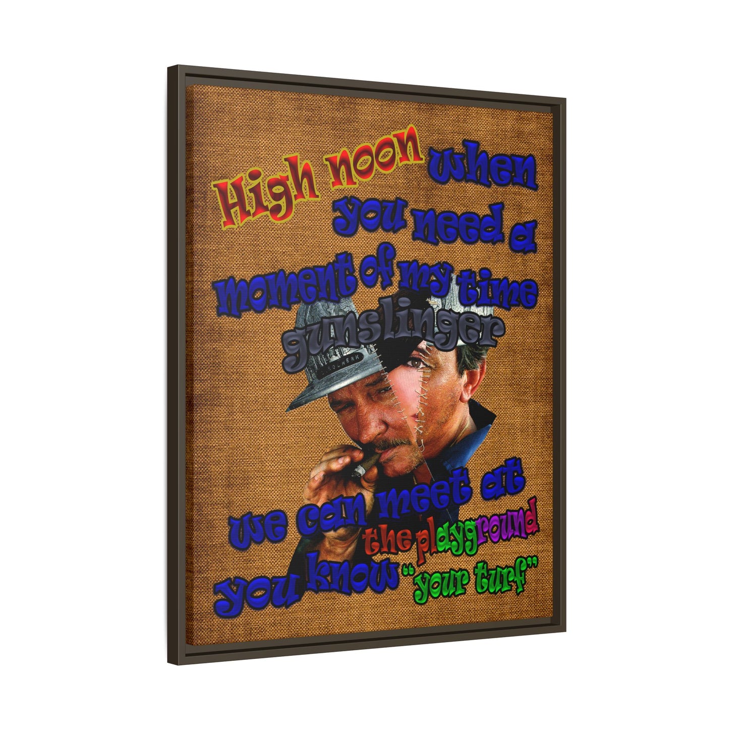 high noon - framed canvas art (brown papyrus)