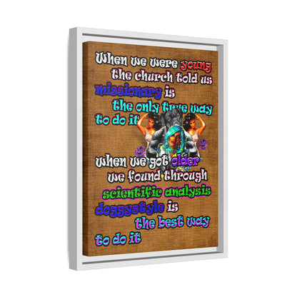 doggystyle - framed canvas art (brown papyrus)