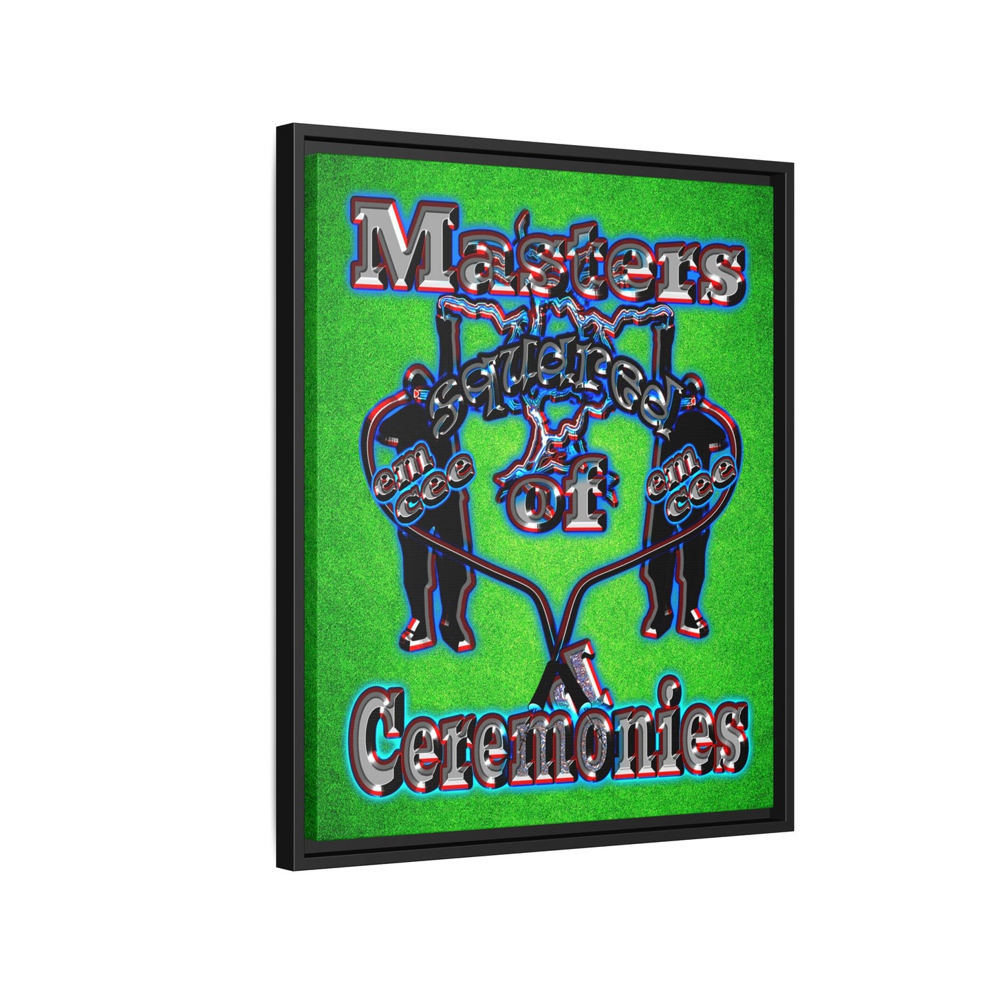 em cee squared - framed canvas art (green turf)