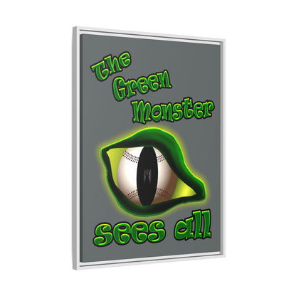 green monster - framed canvas art (dark grey)