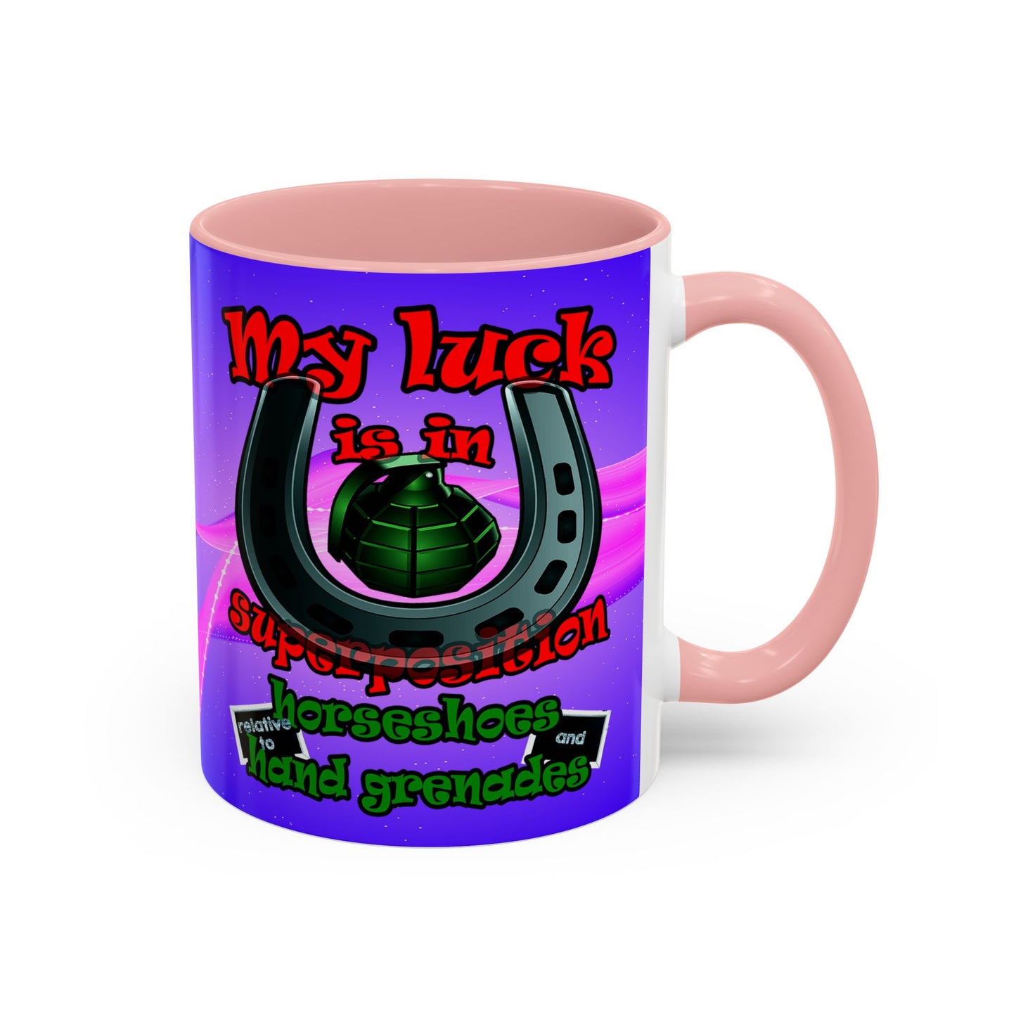 my luck - Accent Mug (purple-pink wave)
