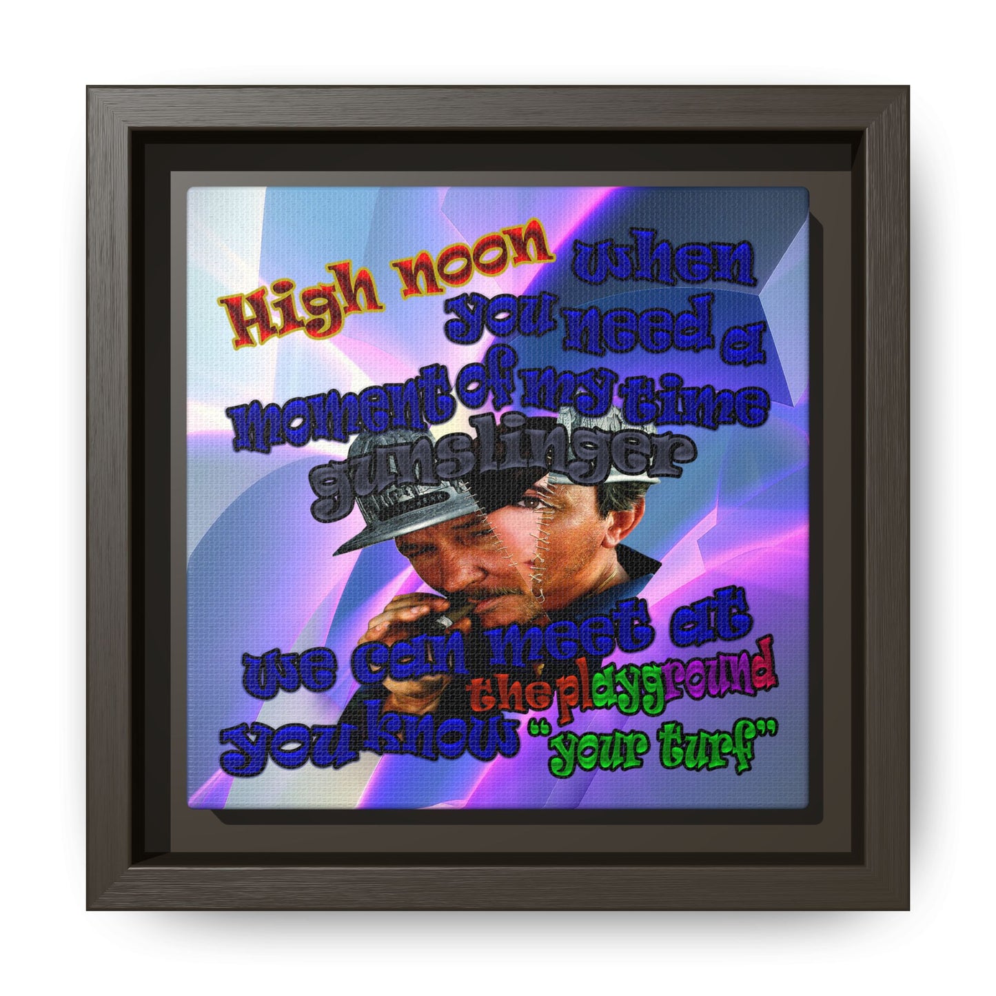high noon - framed canvas art (grey-pink wave)