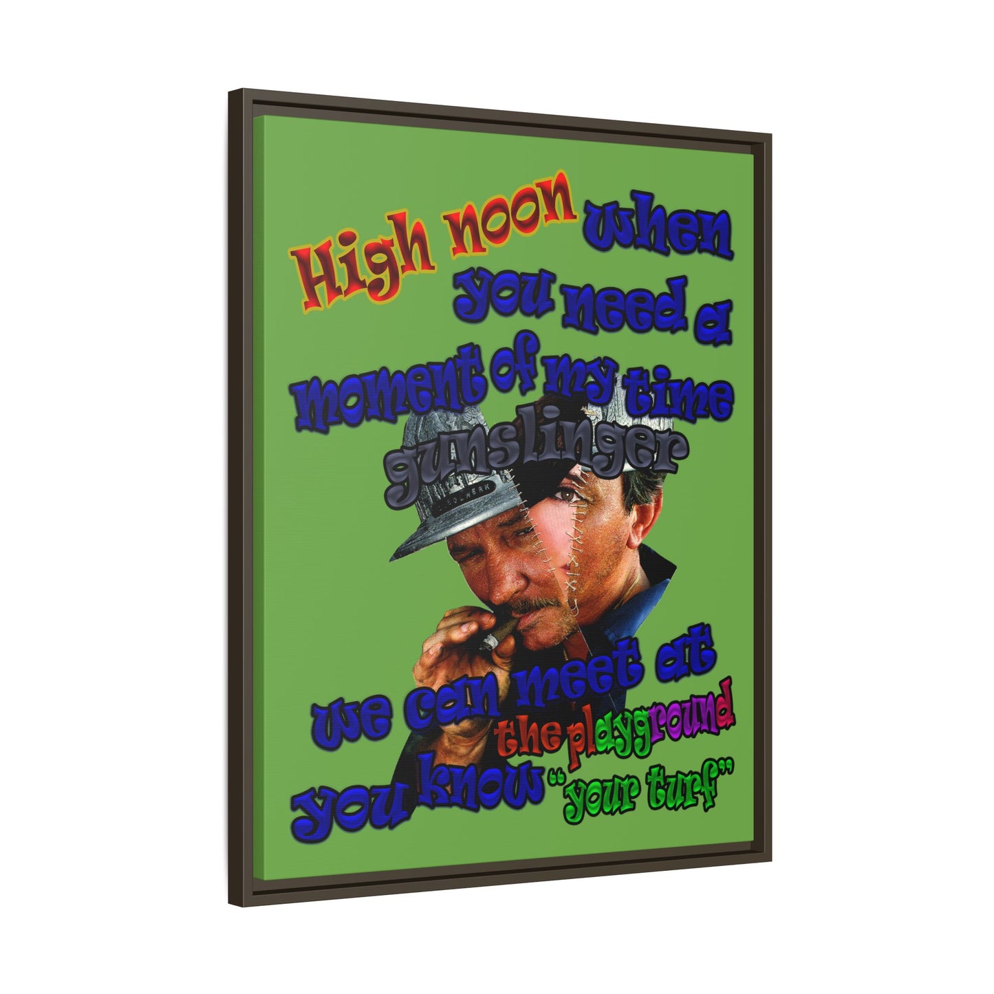high noon - framed canvas art (green)