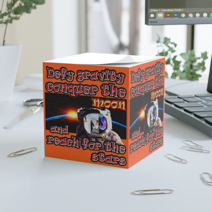 defy conquer reach - note cube (orange)