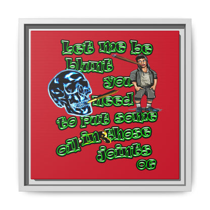 og - framed canvas art (dark red)